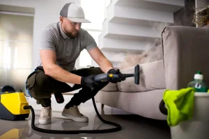 Specialised cleaning of household furnishings