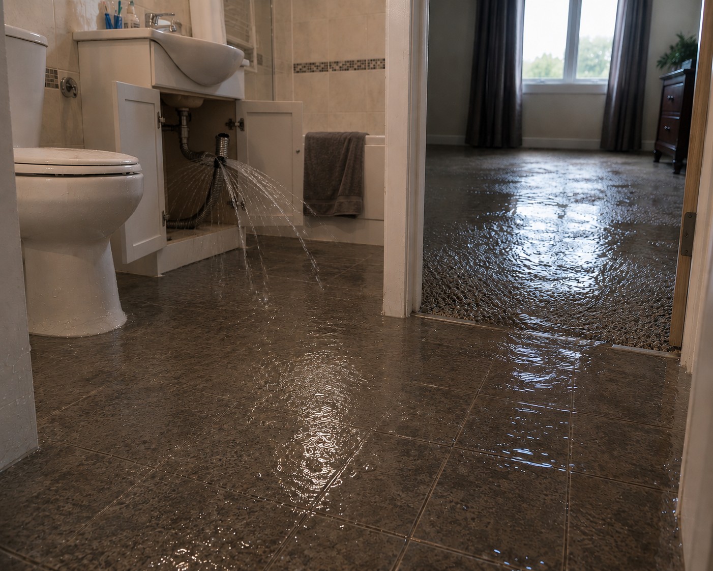 flooded bathroom under 2mb